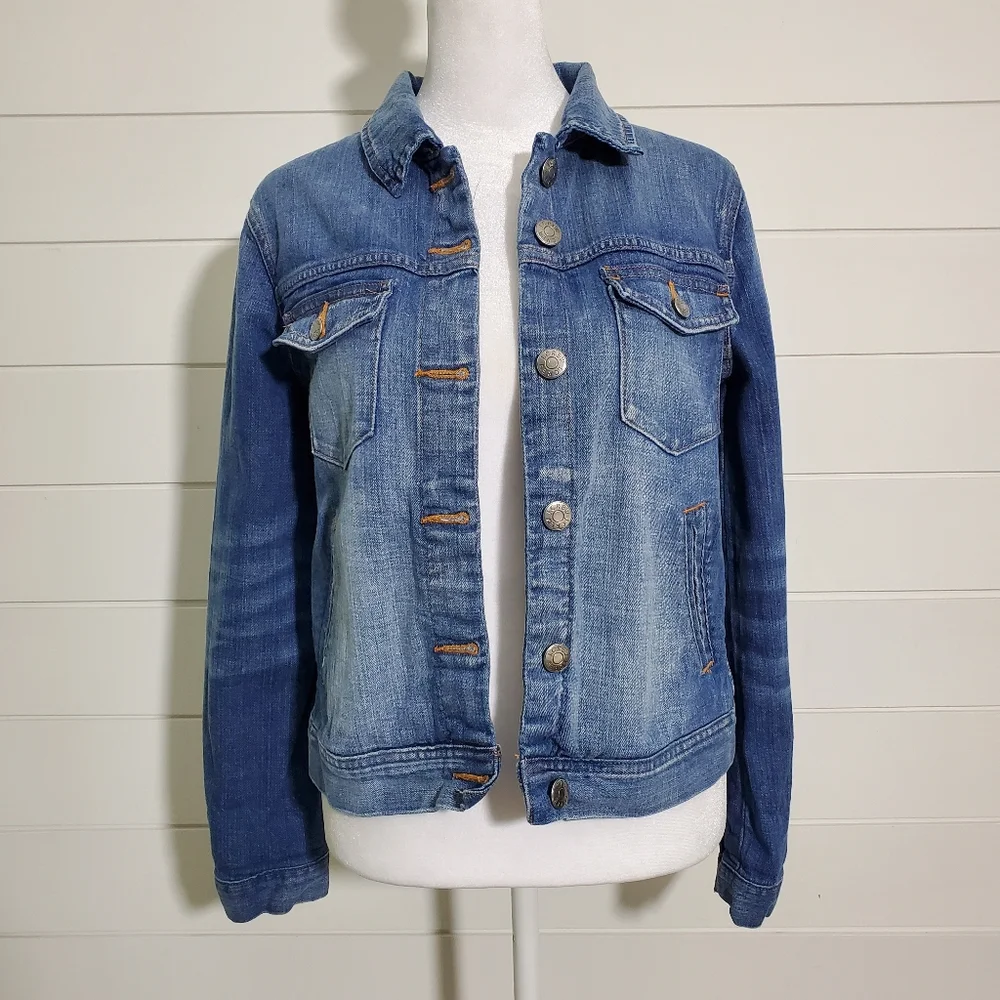 J. Crew Womens Classic Denim Jean Button Front Jacket Size XS‎